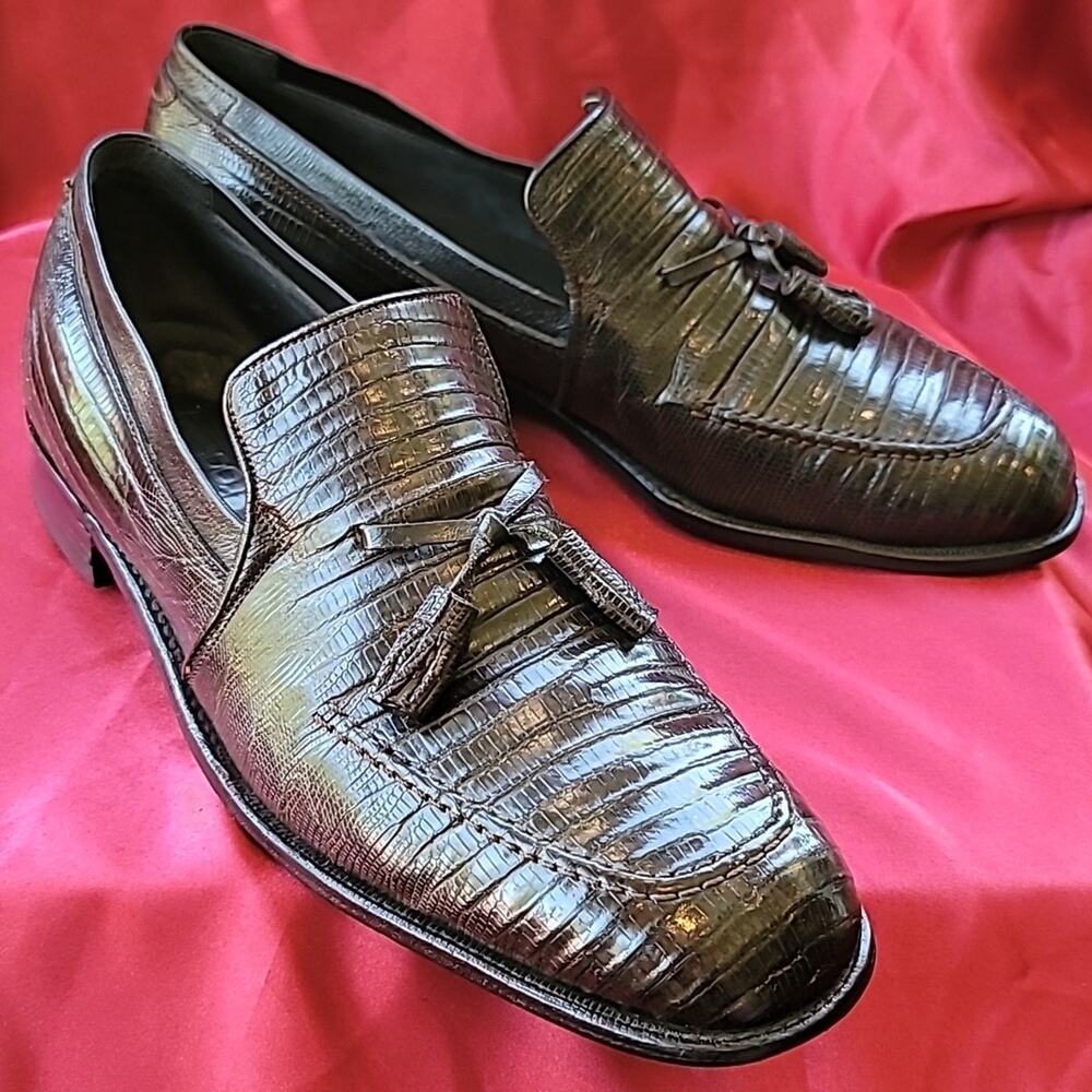 FOOTJOY Genuine Alligator sz10.5 Handmade Tassel Loafer EXCELLENT COND